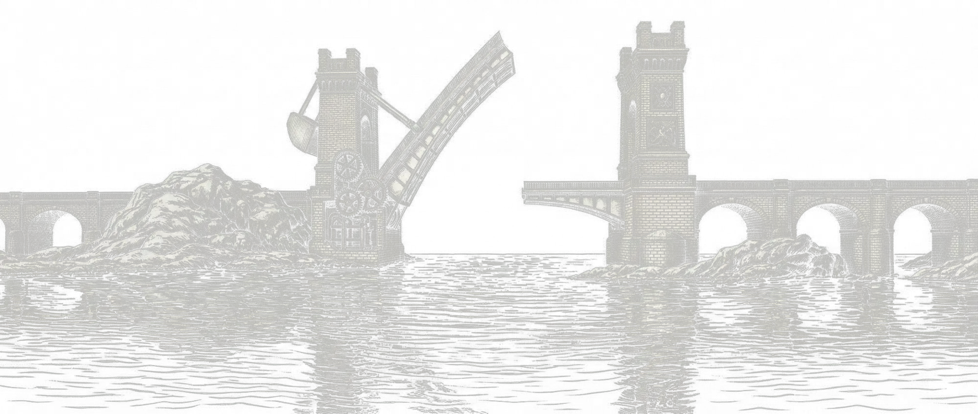 A bascule bridge — the mechanical bridge between two worlds